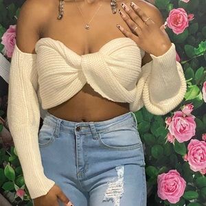 Creme, multi wrap sweater. One size fits most ( small, medium, large )